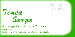 timea sarga business card